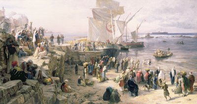 Jaffa, Werving van Turkse Soldaten in Palestina, 1888 door Gustave Bauernfeind