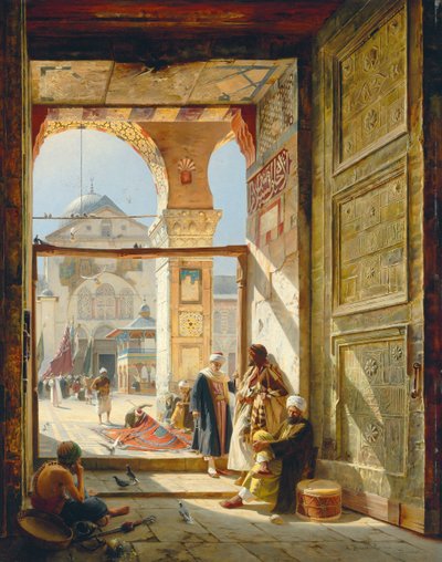 De Poort van de Grote Omajjadenmoskee, Damascus, 1890 door Gustave Bauernfeind
