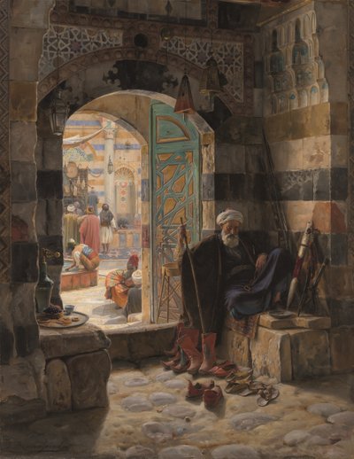 Wachter van de Moskee, Damascus door Gustave Bauernfeind