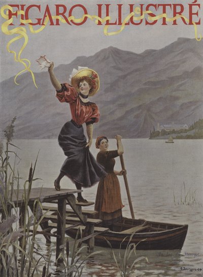 Aan het Meer van Bourget. Omslag van Le Figaro Illustre, september 1895 door Gustave Bourgain
