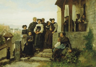 Na de protestantse kerkdienst, 1872 door Gustave Brion