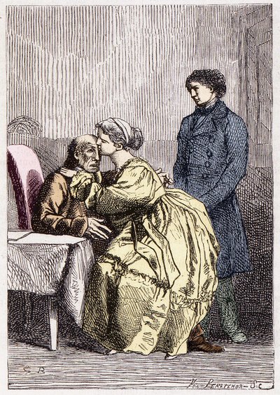 Marius en Cosette bezoeken de zieke Jean Valjean - in 