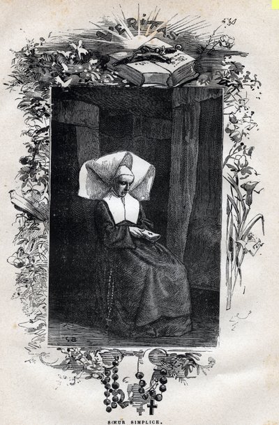 Portret van Zuster Simplice - Illustratie door Gustave Brion (1824-1877) voor 