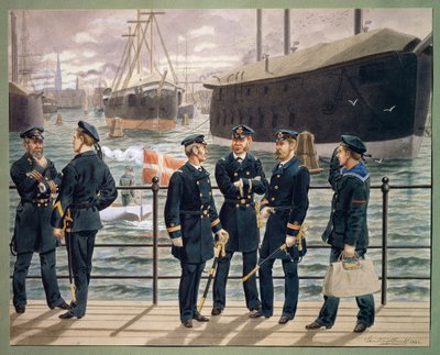 Officieren en troepen van de Deense Marine door Gustave Brock
