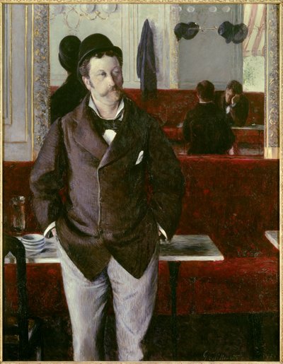 In het café door Gustave Caillebotte