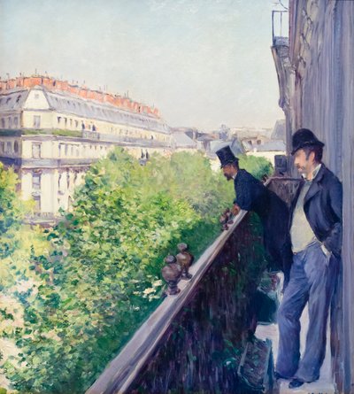 Balkon, boulevard Haussmann, c. 1880 door Gustave Caillebotte
