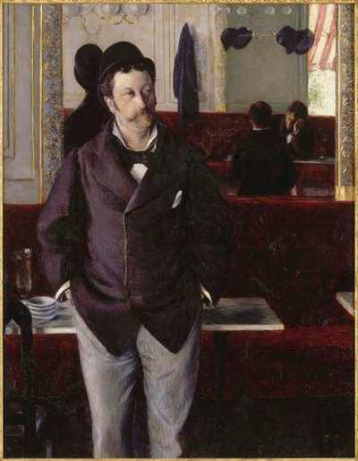 In een café door Gustave Caillebotte