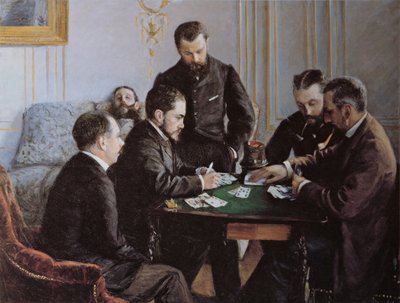 La Partie de bésigue, ca 1881 door Gustave Caillebotte