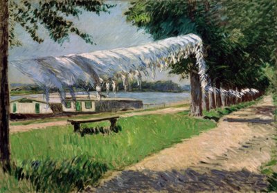 Wasgoed drogend aan de Seine, Petit Gennevilliers door Gustave Caillebotte