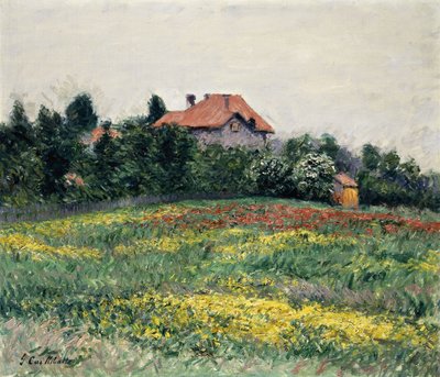Normandisch landschap, 1884 door Gustave Caillebotte