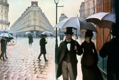 Parijse Straat in Regenachtig Weer, 1877 door Gustave Caillebotte