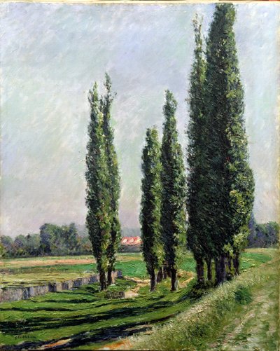 Populieren aan de Rivieroever bij Argenteuil door Gustave Caillebotte