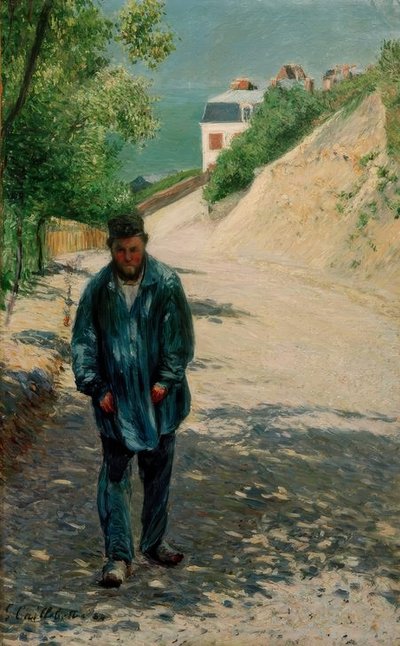 Père Magloire op de weg tussen Saint-Clair en Étretat door Gustave Caillebotte