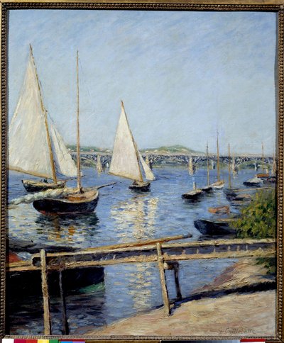 Zeilboten in Argenteuil door Gustave Caillebotte