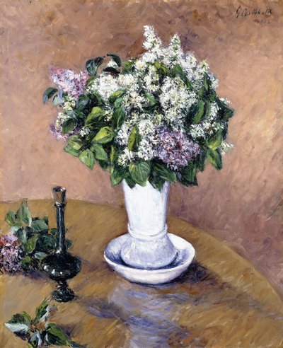 Stilleven met een Vaas Lila, 1883 door Gustave Caillebotte