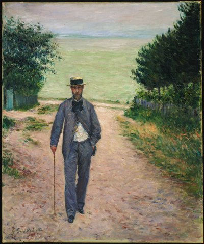 Wandelaar aan Zee; Promeneur au Bord de la Mer, 1885 door Gustave Caillebotte
