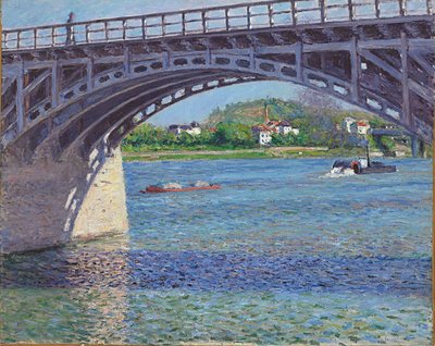 De brug bij Argenteuil en de Seine, ca. 1883 door Gustave Caillebotte