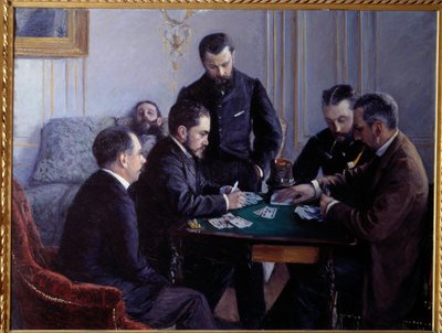 Het bezigue spel (schilderij door Gustave Caillebotte) door Gustave Caillebotte