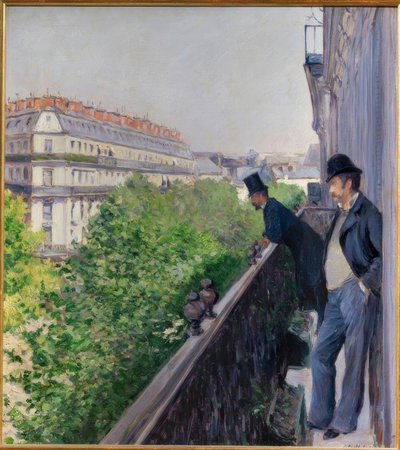 Een balkon, Boulevard Haussmann door Gustave Caillebotte