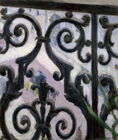 Vue depuis le balcon - Uitzicht vanaf een balkon - Schilderij van Gustave Caillebotte (1848-1894) door Gustave Caillebotte