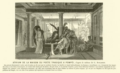 Atrium van het oude Romeinse Huis van de Tragische Dichter, Pompeii door Gustave Clarence Rodolphe Boulanger