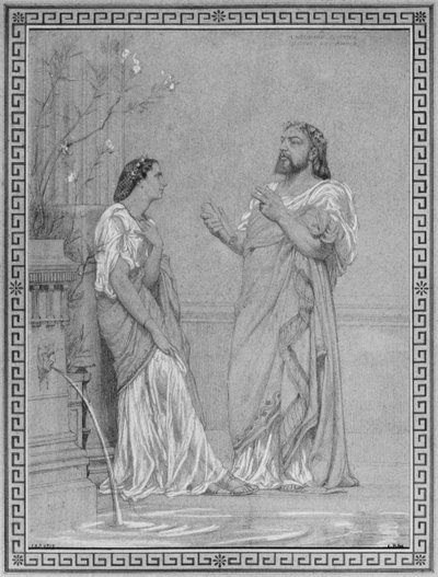 Theophile Gautier en Maria Favart, schets voor het schilderij 