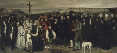 Een Begrafenis in Ornans Een Schilderij van Menselijke Figuren, de Geschiedenis van een Begrafenis in Ornans, 1849-1850 door Gustave Courbet