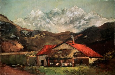 Een hut in de bergen, ca. 1874 door Gustave Courbet