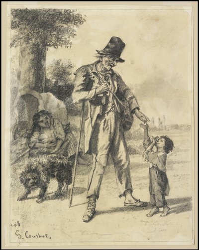 Aalmoezen van een Bedelaar in Ornans, 1868 door Gustave Courbet