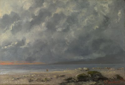 Strandscène door Gustave Courbet