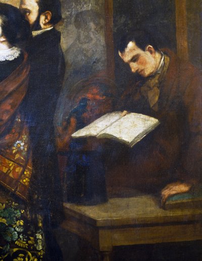 Charles Baudelaire (detail) door Gustave Courbet