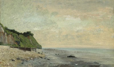 Kliffen aan de Zeekust: Klein Strand, Zonsopgang door Gustave Courbet