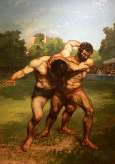 Gustave Courbet - Worstelaars door Gustave Courbet