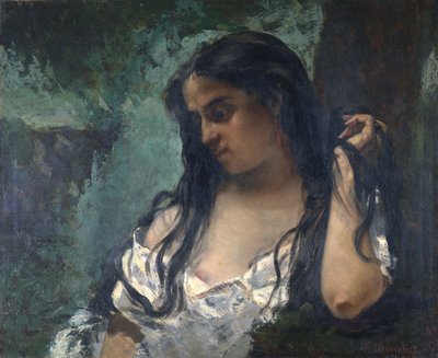 Zigeuner in reflectie door Gustave Courbet