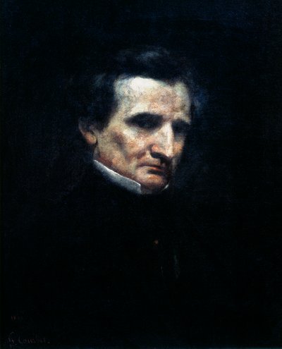 Hector Berlioz, Franse romantische componist, 1850 door Gustave Courbet