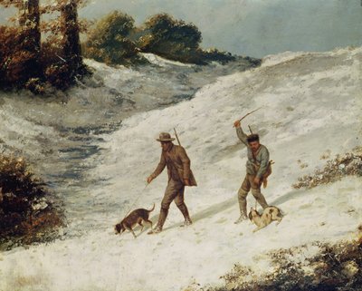 Jagers in de Sneeuw of De Stropers door Gustave Courbet