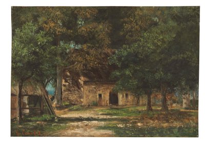 De tuin van Moeder Toutain in Honfleur door Gustave Courbet