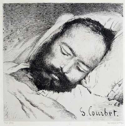 Doodsportret van Proudhon, 20/01/1865 - door Gustave Courbet door Gustave Courbet