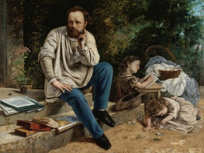 Pierre-Joseph Proudhon 1809-1865 en zijn kinderen, 1865 door Gustave Courbet