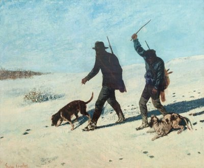 Stropers in de sneeuw door Gustave Courbet