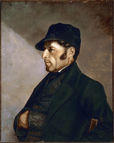 Portret van Eleonor Regis Courbet vader van de schilder Schilderij door Gustave Courbet door Gustave Courbet
