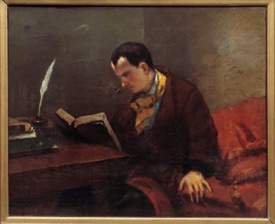 Portret van de dichter Charles Baudelaire (1821-1867) (schilderij door Gustave Courbet (1819-1877)) 1847 Montpellier musee Fabre door Gustave Courbet