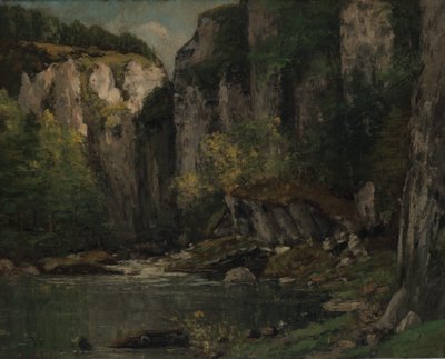 Rivier en Rotsen, 1873-77 door Gustave Courbet