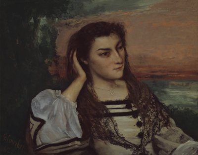 Rêverie (Portret van Gabrielle Borreau) door Gustave Courbet