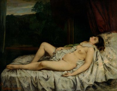 Slapende naakt door Gustave Courbet