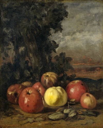 Stilleven met appels door Gustave Courbet