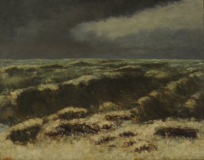 Stormachtige zee door Gustave Courbet
