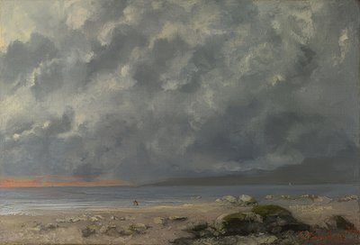 Strandscène. 1874 door Gustave Courbet