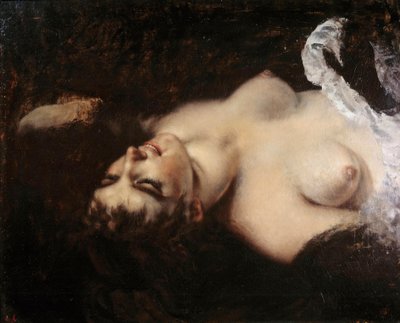 Studie voor de vrouw met de papegaai door Gustave Courbet