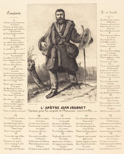 De apostel Jean Journet vertrekt voor de verovering van universele harmonie door Gustave Courbet